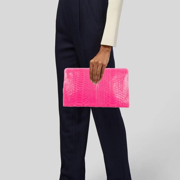 Elisabeth Weinstock Snakeskin Qatar Clutch